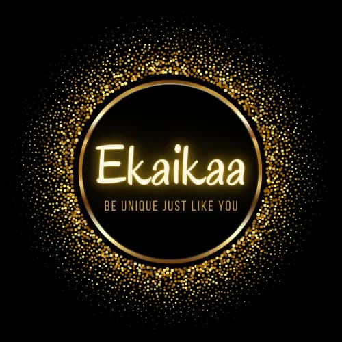 Ekaikaa logo featuring premium textile brand identity in gold and black