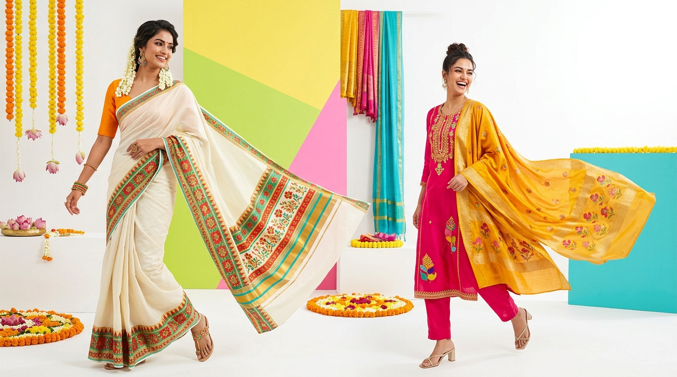 Colorful festive fashion